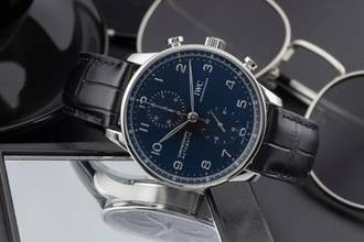 Thumbnail von IWC Portugieser Chronograph Automatik Stahl Ref. IW371609 B&P 2020