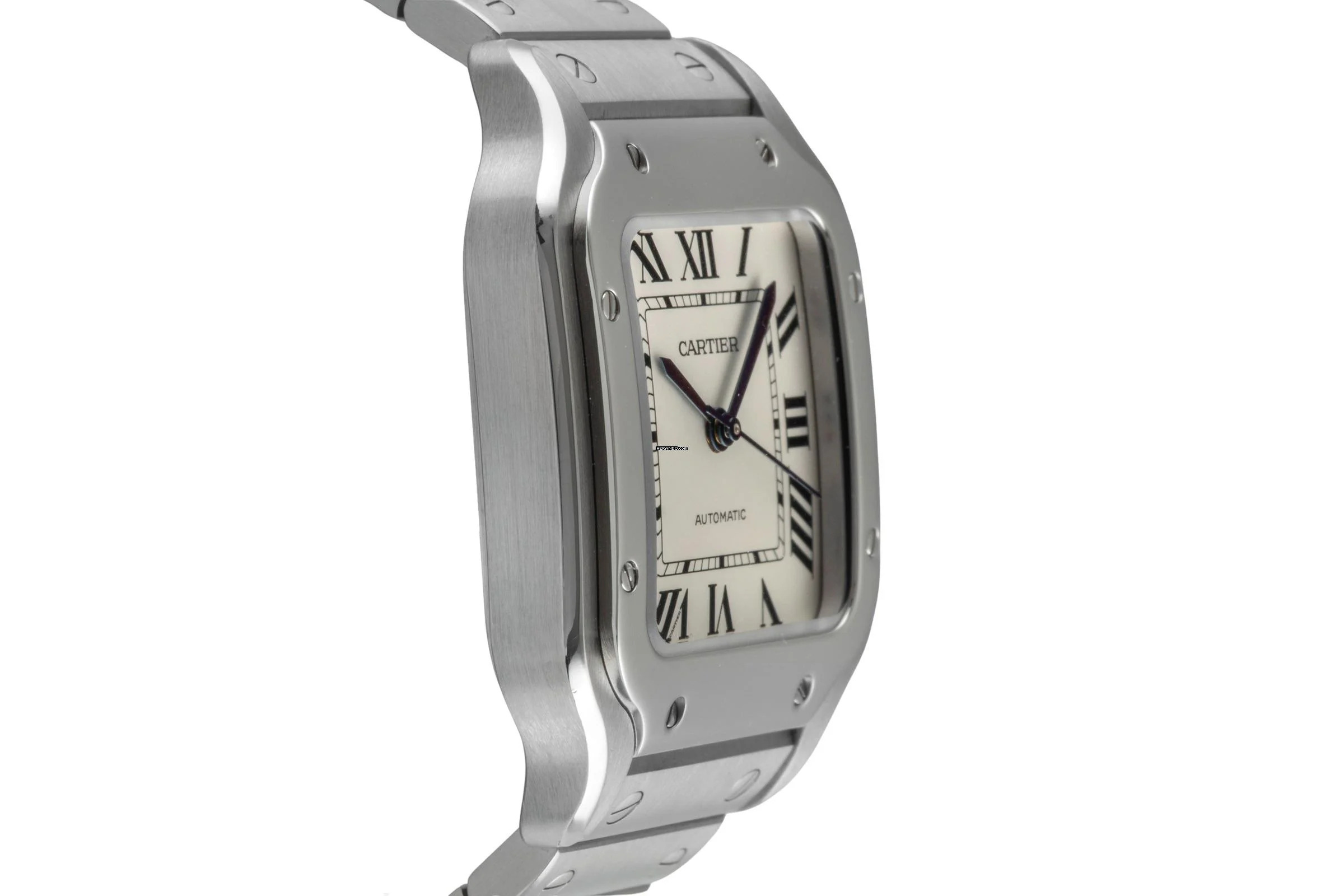 Thumbnail von Cartier Santos Stahl Automatik Herrenuhr Medium WSSA0010 B&P 2018