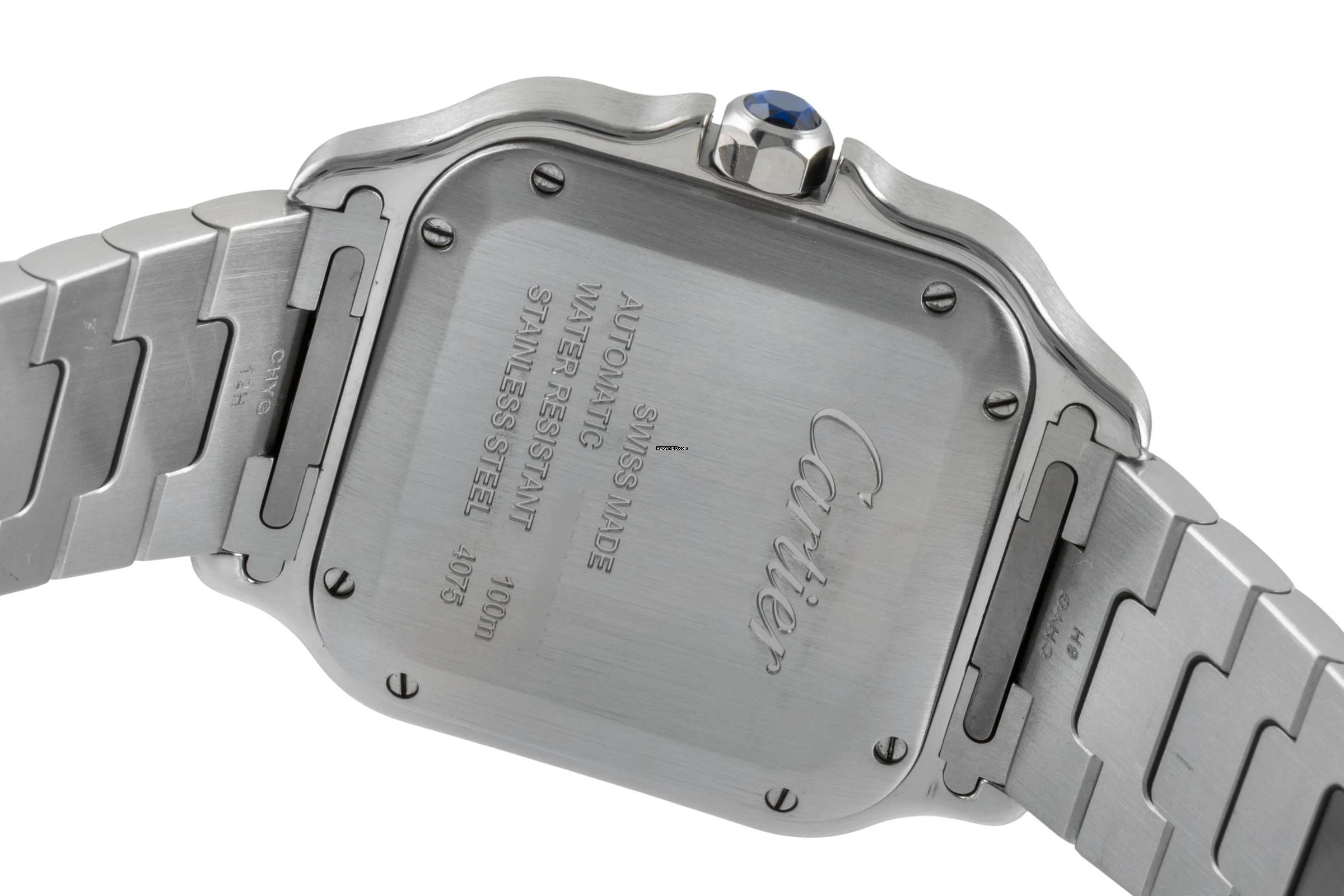 Thumbnail von Cartier Santos Stahl Automatik Herrenuhr Medium WSSA0010 B&P 2018