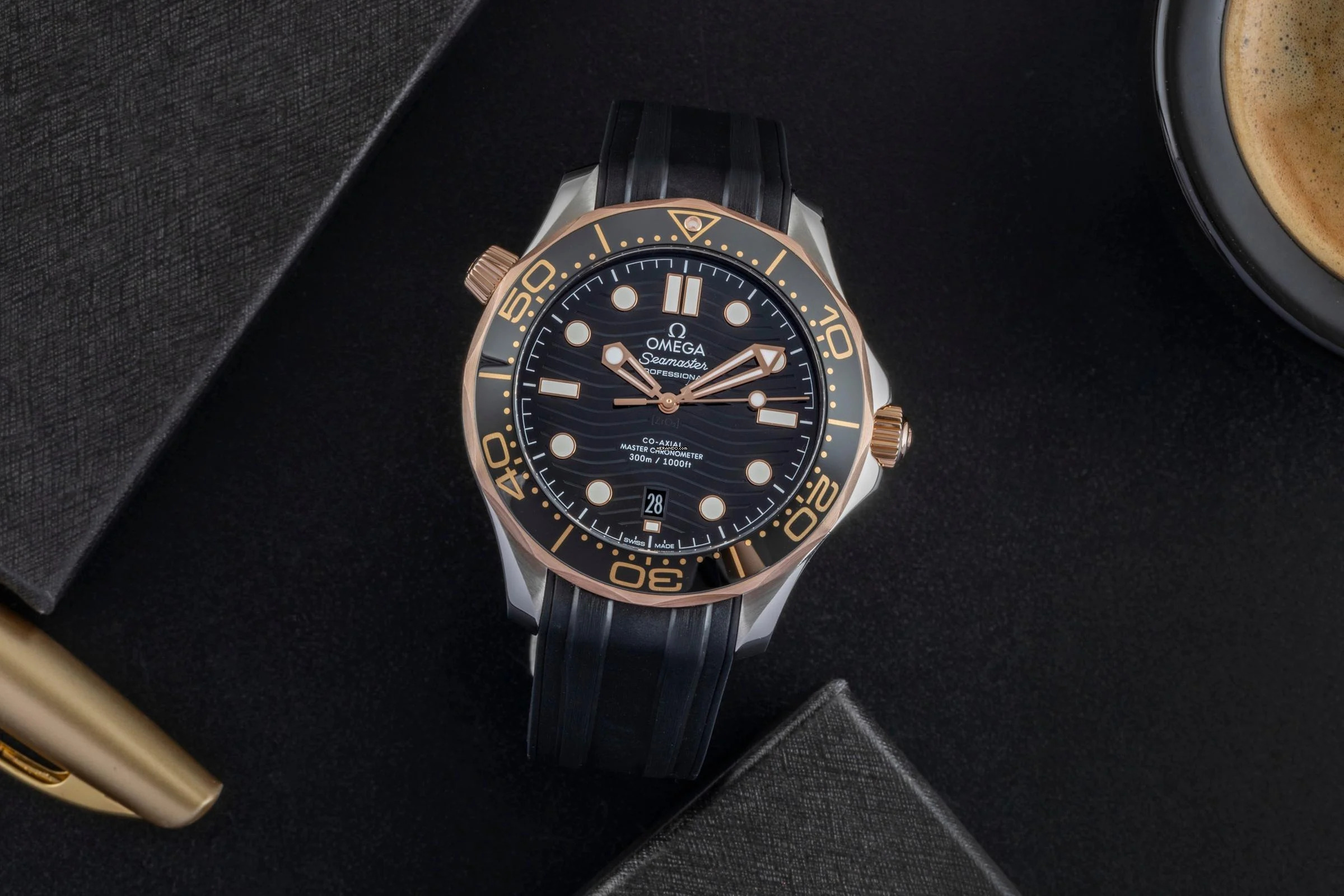 Omega Seamaster Diver 300 M Stahl Gold Automatik 210.22.42.20.01.002