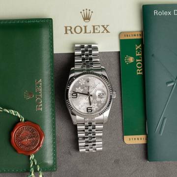  Rolex Datejust 36 Rare Flower Dial Complete Set 
