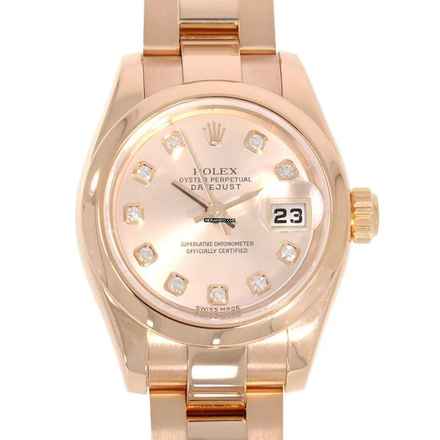  Rolex Lady-Datejust Damenarmbanduhr Lady Datejust mit Diamantzifferblatt Automatik 179165 aus 750 Rosegold Fullset 
