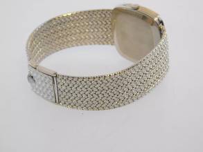 Thumbnail von Rolex Cellini 18 Karat Weißgold Rolex Cellini Skylight Herrenuhr mit orig Brilantbesatz 30 x 29 mm blaues Degradee Blatt im Traumzustand