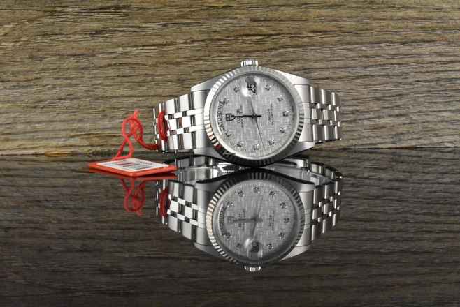  Tudor Prince Date 76214 Stahl / Weißgold Linen Diamond Dial 