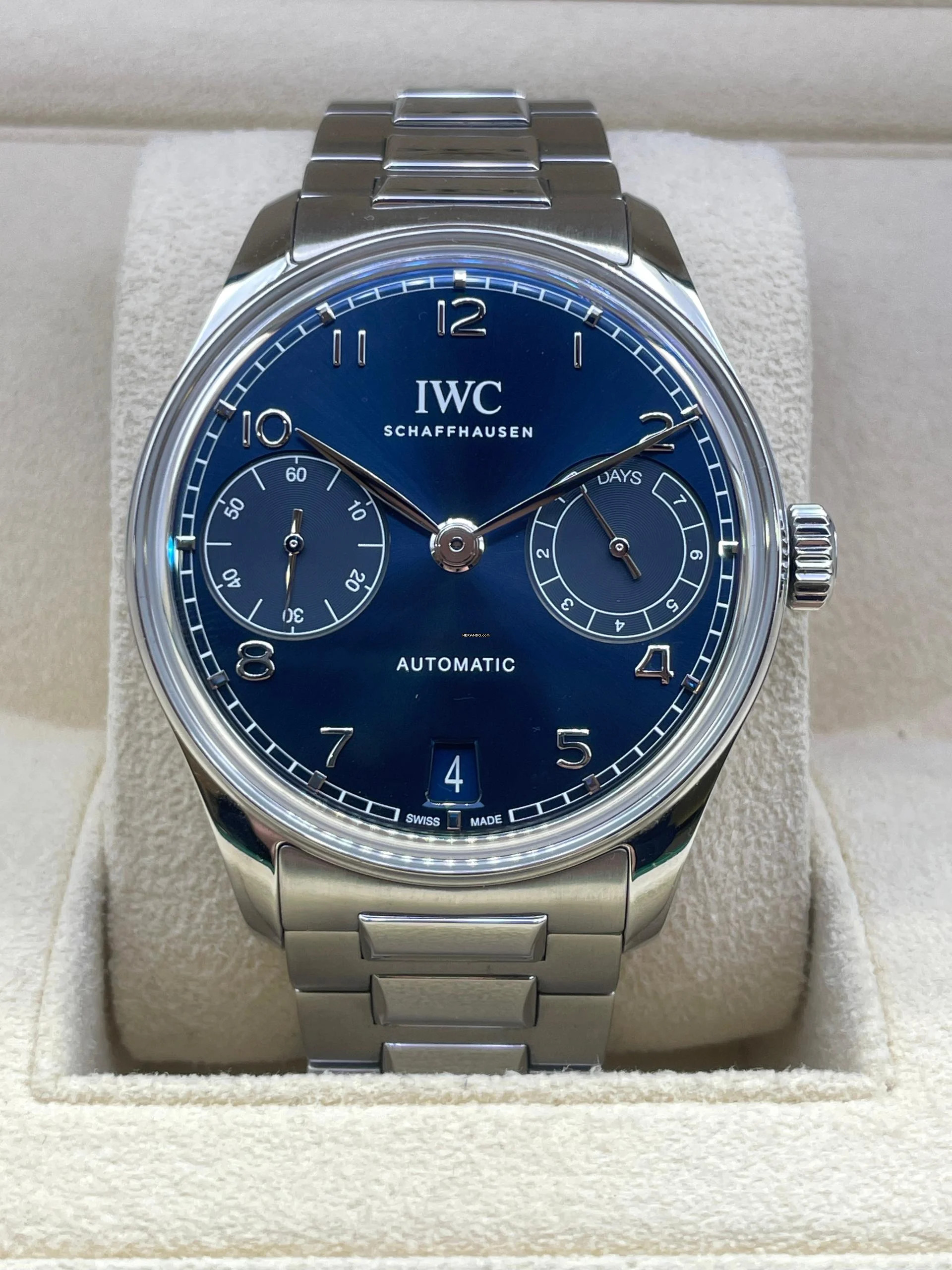  IWC Portugieser Automatik 42mm 7 Days Blue FULL SET WITH BOX AND PAPERS LIKE NEW year:2024 