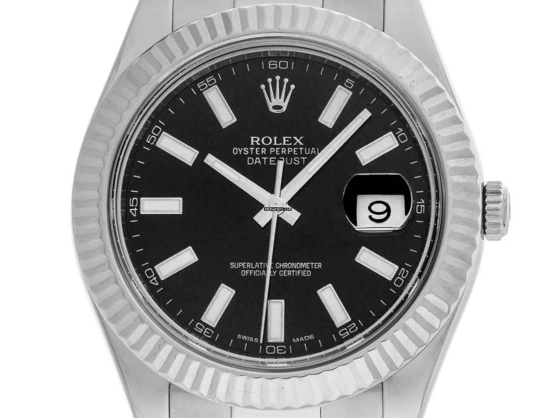  Rolex Datejust II Ref.116334 2015 Full Set wie Neu Vintage Datejust II Stahl 18kt Weißgold 