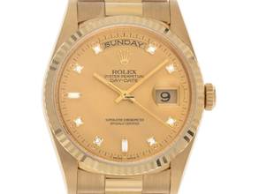 Thumbnail von Rolex Day-Date 36 Ref.18238 1990 Full Set wie Neu Vintage Day Date Diamanten 18kt Gelbgold