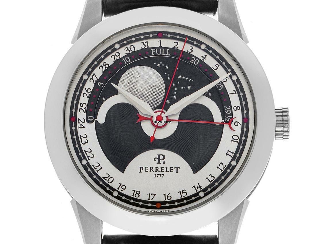  Perrelet Moonphase Mondphase Ref.A1039/2 2020 Full Set wie Neu Vintage Moonphase Faltschließe 