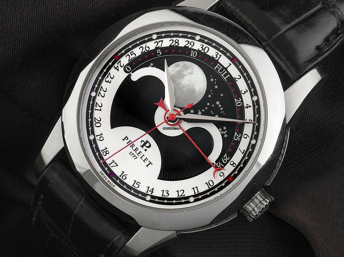 Thumbnail von Perrelet Moonphase Mondphase Ref.A1039/2 2020 Full Set wie Neu Vintage Moonphase Faltschließe