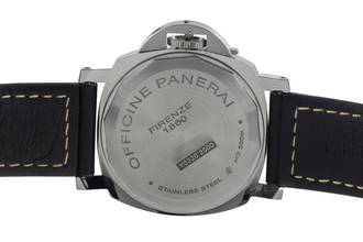 Thumbnail von Panerai Luminor Base 8 Days Stahl Handaufzug Herrenuhr Ref. PAM00915 B&P 2023