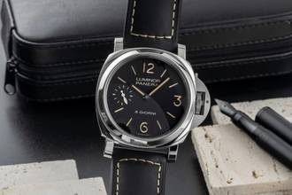 Thumbnail von Panerai Luminor Base 8 Days Stahl Handaufzug Herrenuhr Ref. PAM00915 B&P 2023