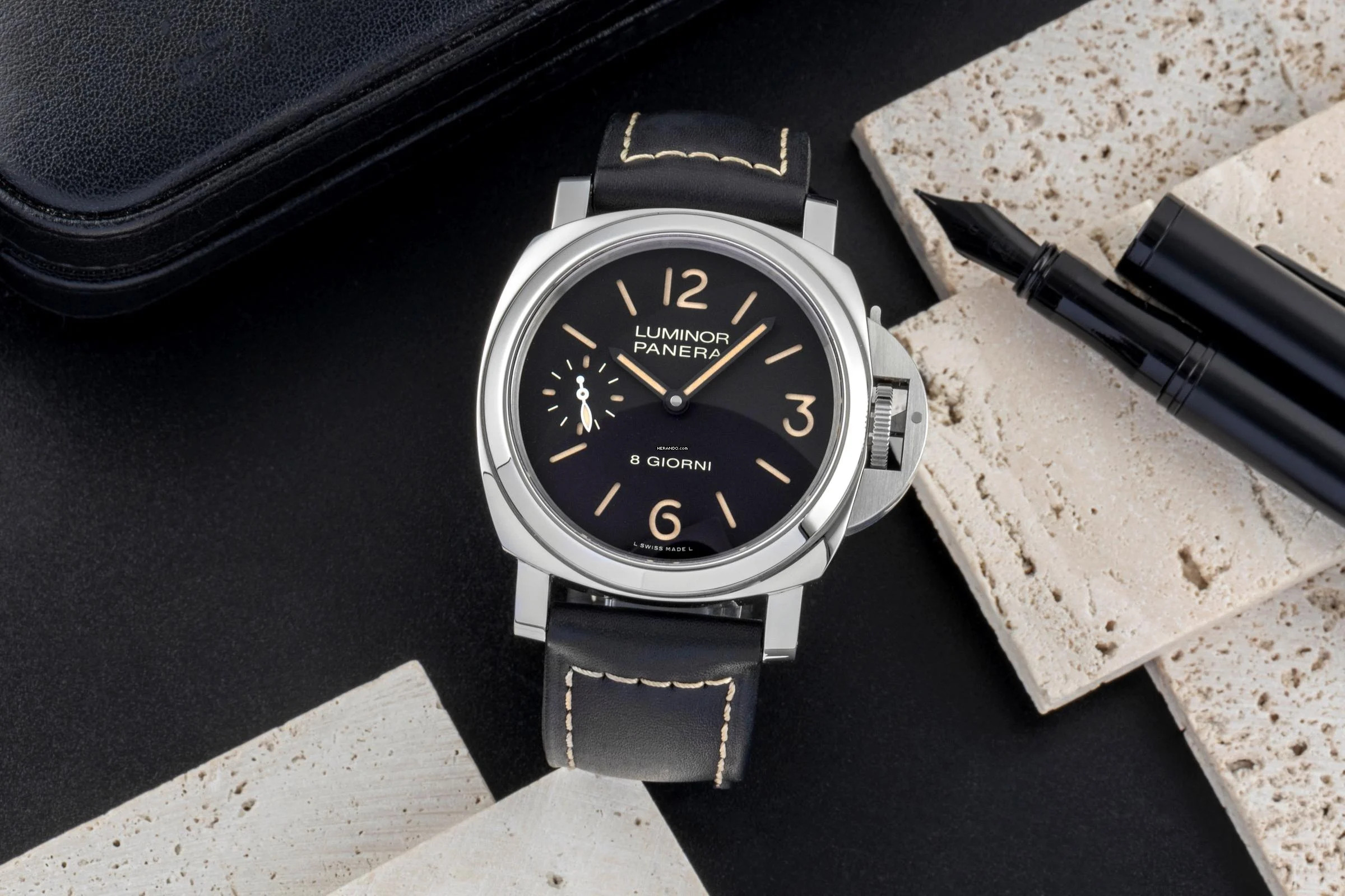 Thumbnail von Panerai Luminor Base 8 Days Stahl Handaufzug Herrenuhr Ref. PAM00915 B&P 2023