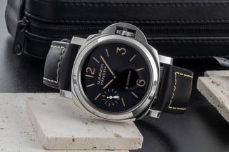 Thumbnail von Panerai Luminor Base 8 Days Stahl Handaufzug Herrenuhr Ref. PAM00915 B&P 2023