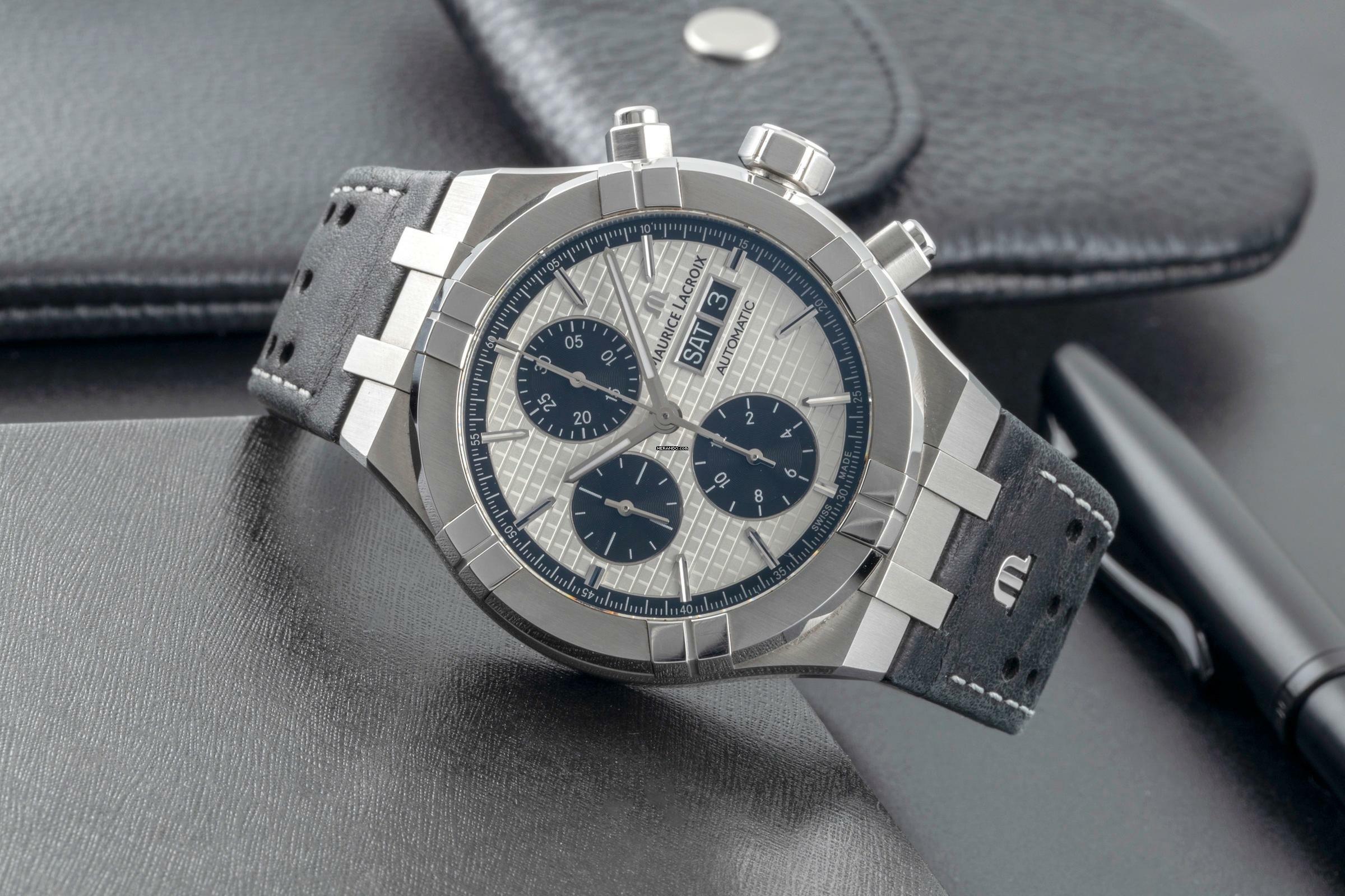 Thumbnail von Maurice Lacroix AIKON Chronograph Stahl Automatik Ref. AI6038-SS001-130 B&P 2021