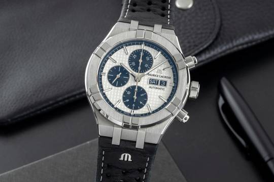  Maurice Lacroix AIKON Chronograph Stahl Automatik Ref. AI6038-SS001-130 B&P 2021 