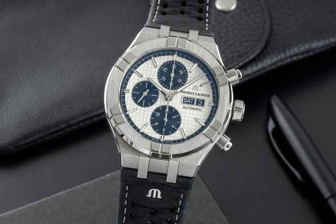  Maurice Lacroix AIKON Chronograph Stahl Automatik Ref. AI6038-SS001-130 B&P 2021 
