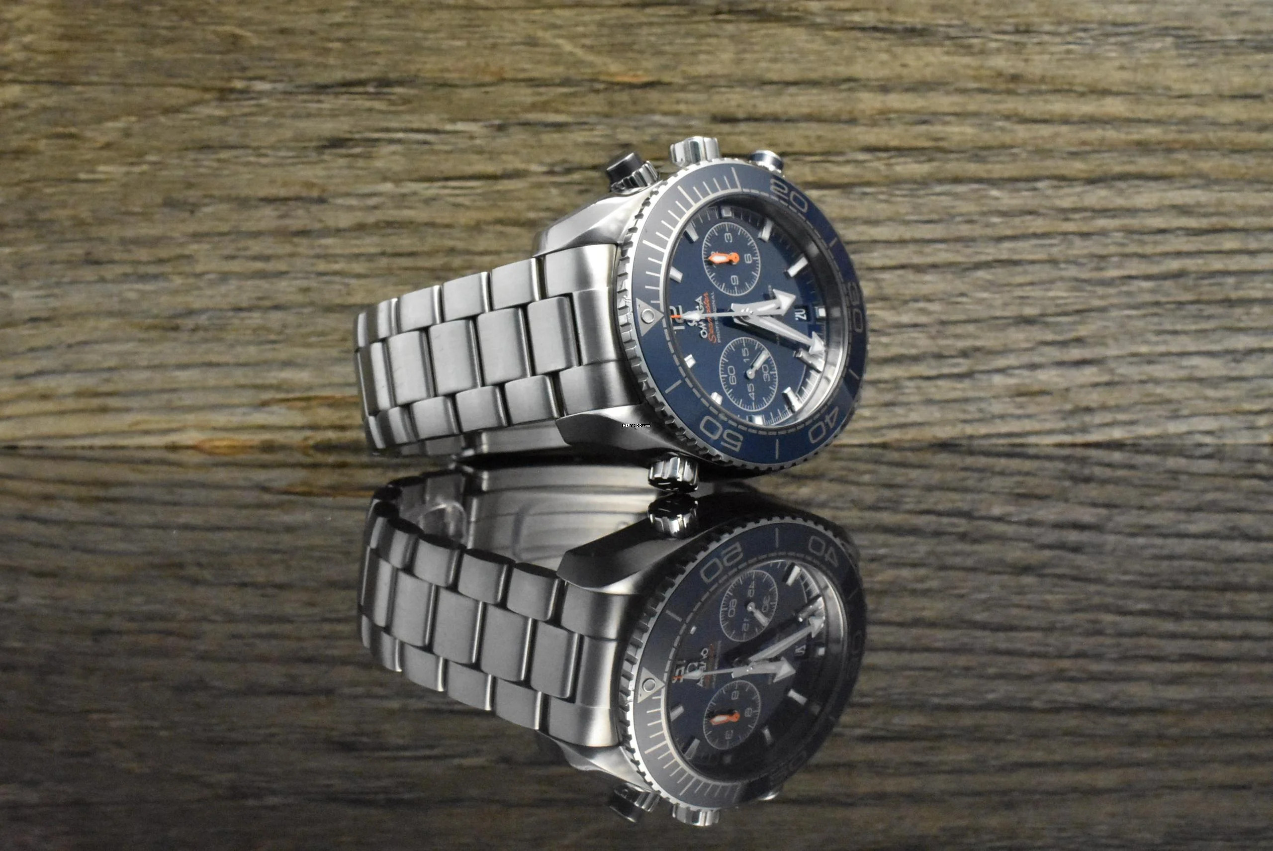  Omega Seamaster Planet Ocean Chronograph Co-Axial 45.5 Master Chronometer Blue Keramik B&P 2016 