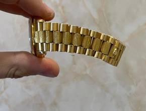 Thumbnail von Rolex Day-Date 36 Double Quick N Serial 1992 Top condition long bracelet BARK champagne DIAMOND DIAL