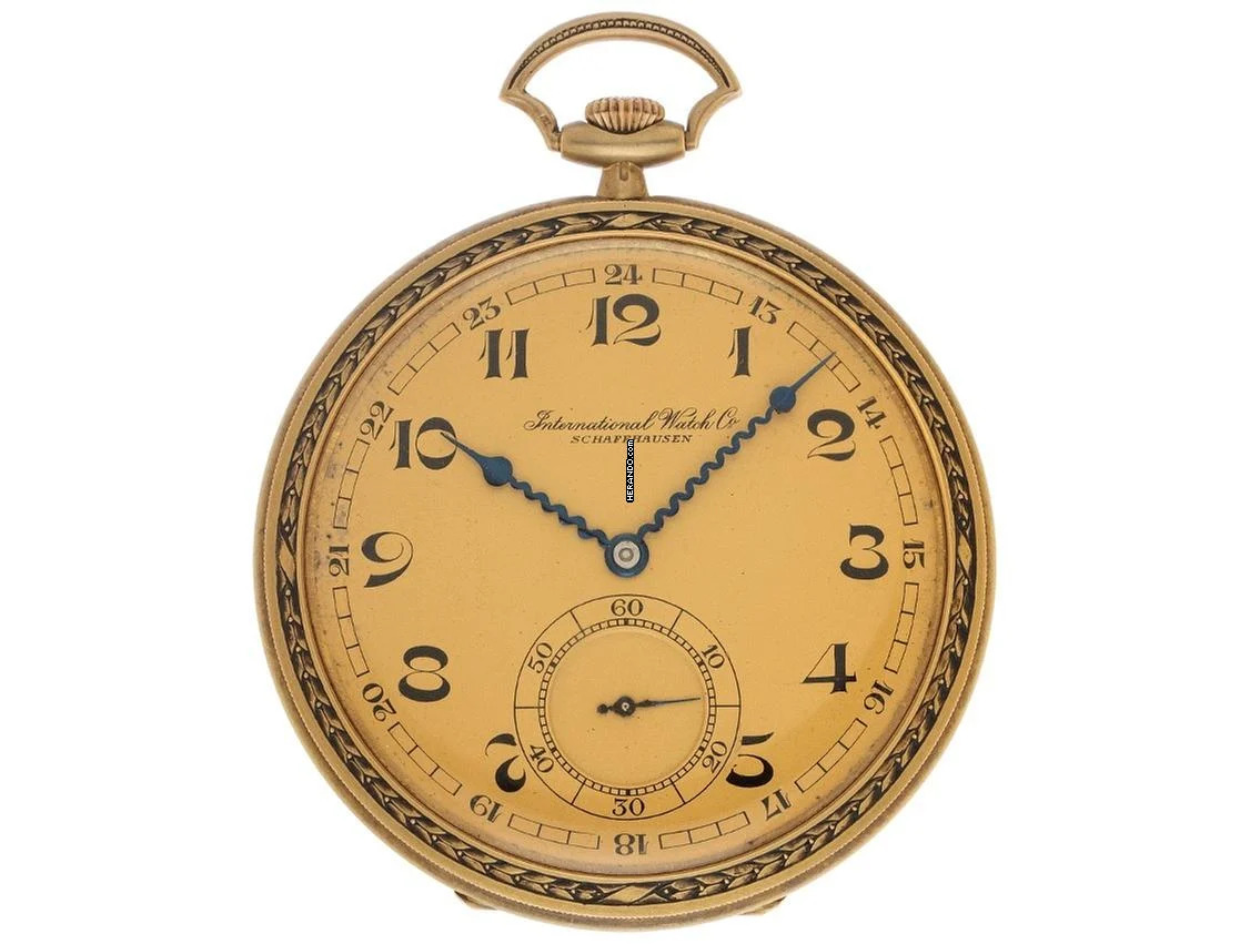 IWC Pocket Watch Lepine Art Deco Taschenuhr 1929 Original Unpoliert Vintage Lepine Art Deco Taschenuhr 14kt Gelbgold 66g