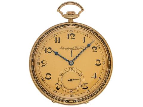  IWC Pocket Watch Lepine Art Deco Taschenuhr 1929 Original Unpoliert Vintage Lepine Art Deco Taschenuhr 14kt Gelbgold 66g 