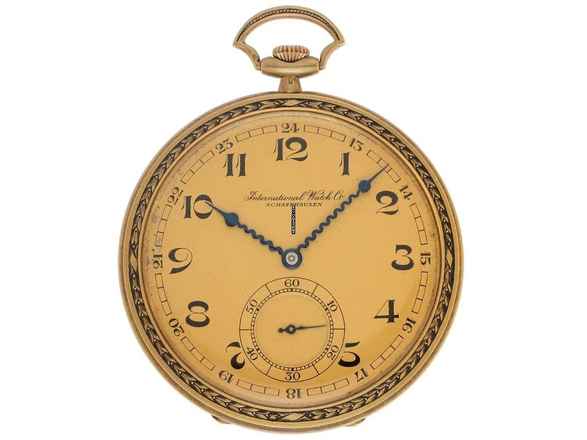  IWC Pocket Watch Lepine Art Deco Taschenuhr 1929 Original Unpoliert Vintage Lepine Art Deco Taschenuhr 14kt Gelbgold 66g 