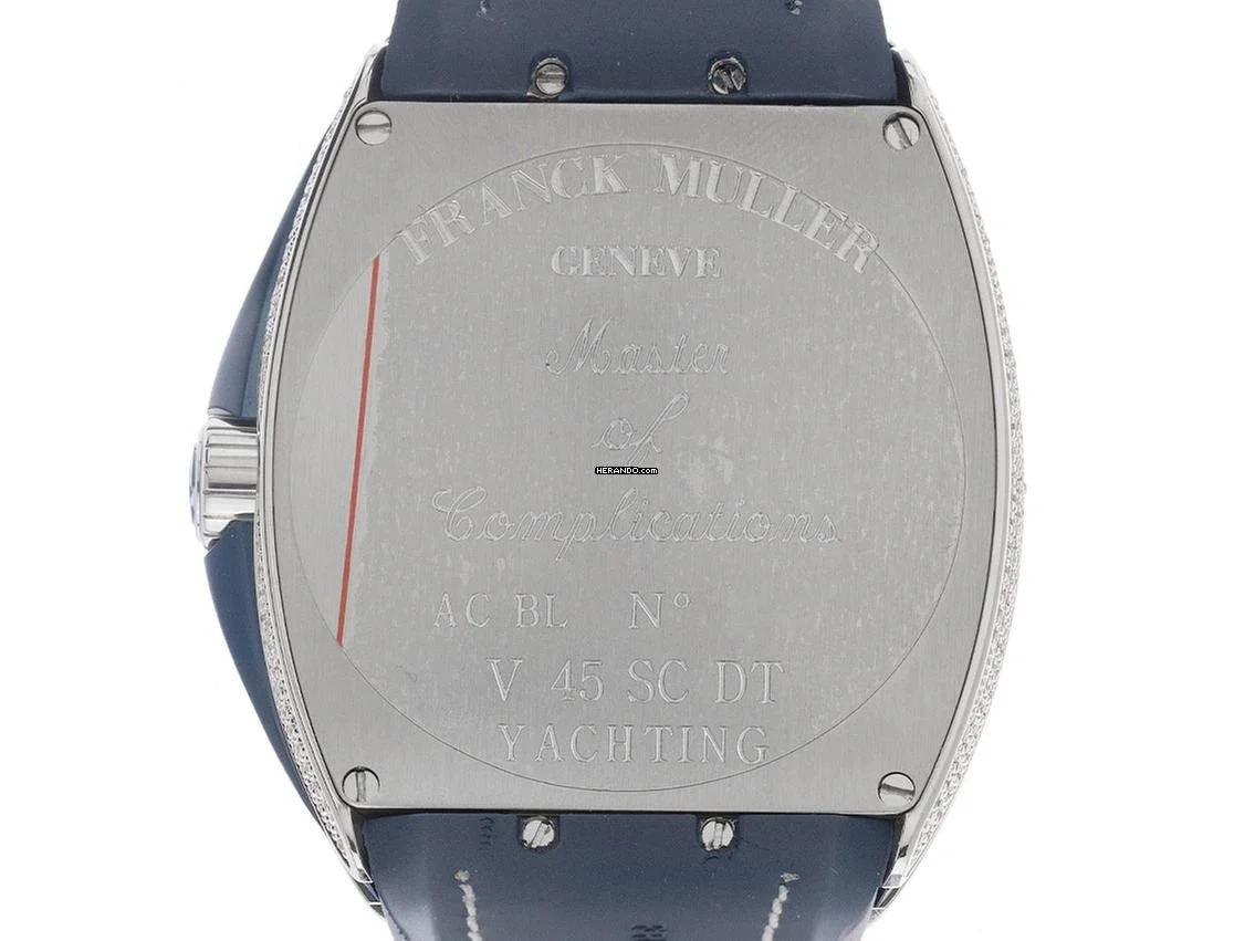 Thumbnail von Franck Muller Vanguard Blue Yachting Ref.V45SCDT 2021 Full Set Neu Vanguard Blue Yachting Diamanten 12,00ct Kautschuk Krokoleder Faltschließe