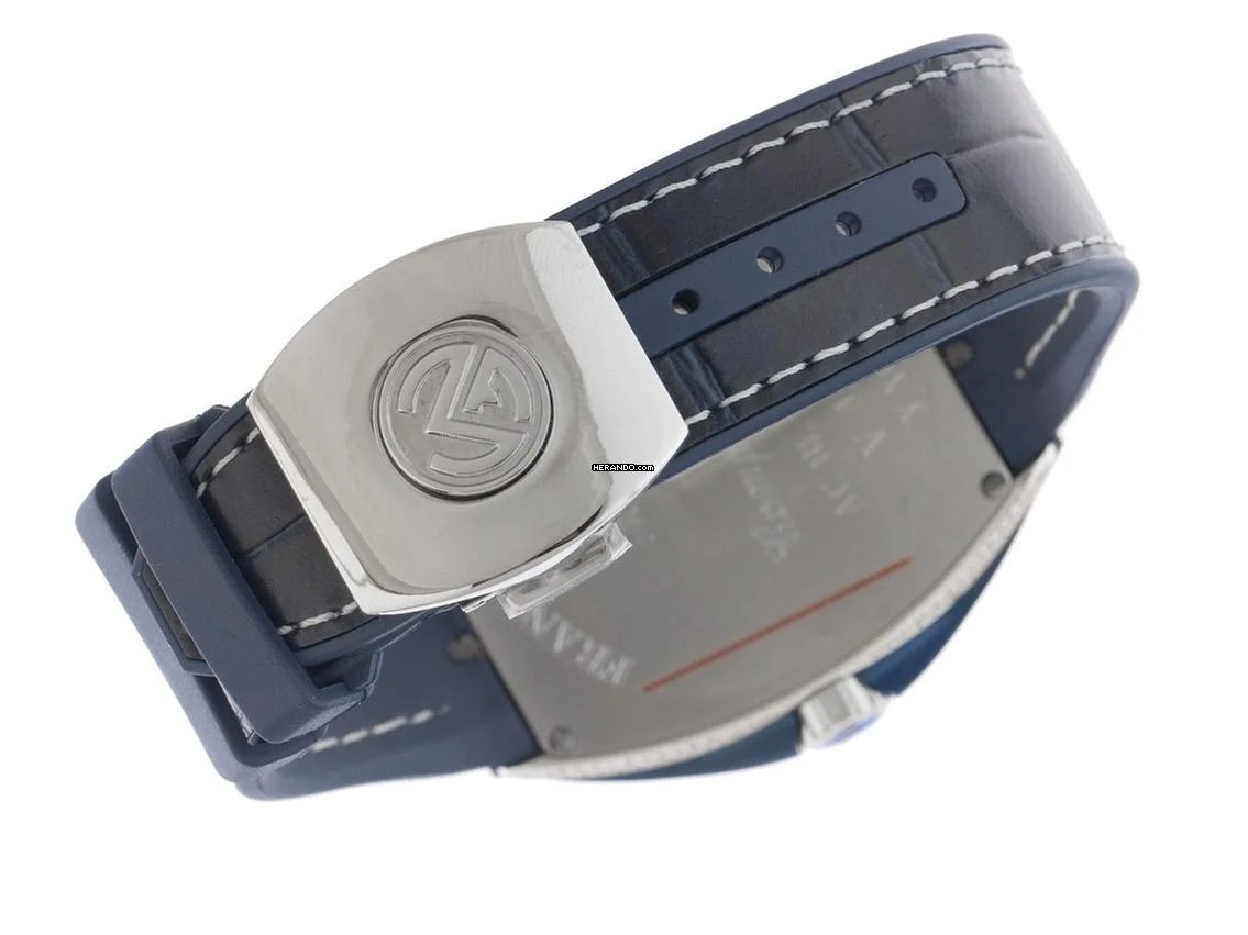 Thumbnail von Franck Muller Vanguard Blue Yachting Ref.V45SCDT 2021 Full Set Neu Vanguard Blue Yachting Diamanten 12,00ct Kautschuk Krokoleder Faltschließe