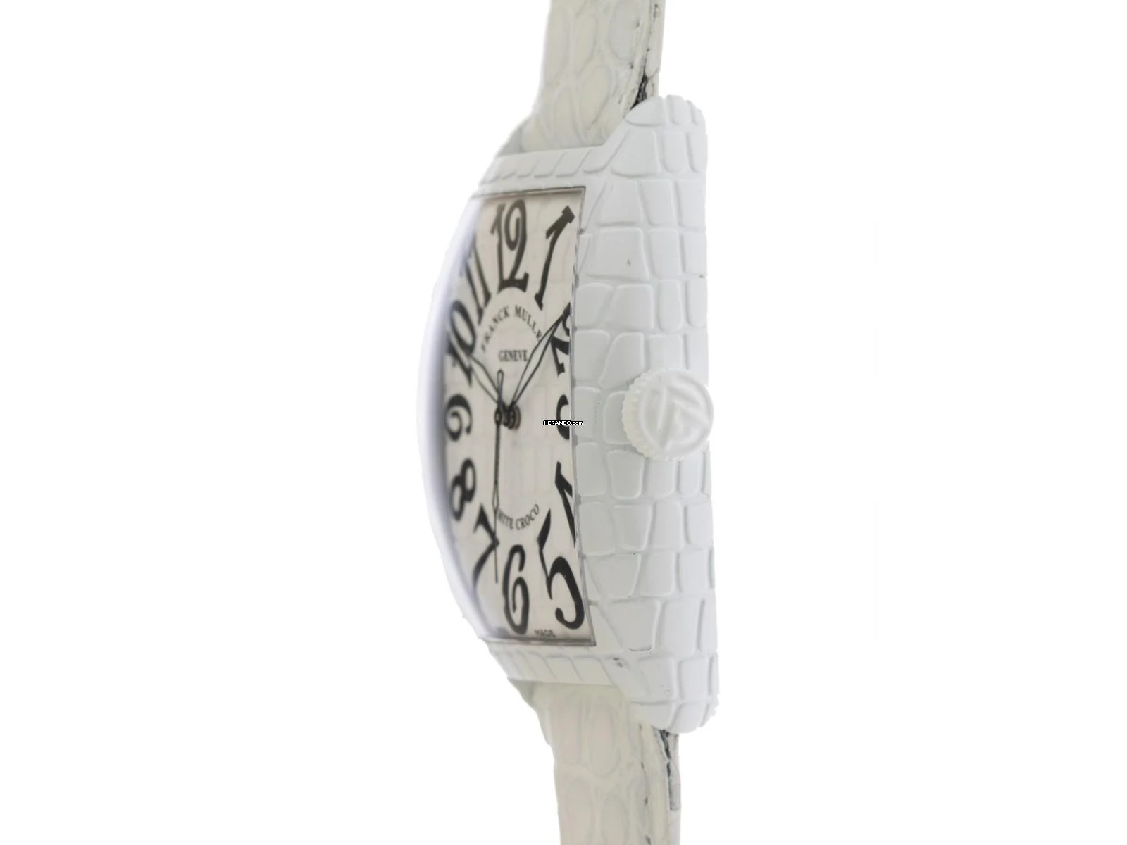 Thumbnail von Franck Muller Cintrée Curvex Croco WHT CRO Ref.8880 SC WHT CRO 2020 Full Set sehr gut Vintage Cintree Curvex White Croco Krokoleder