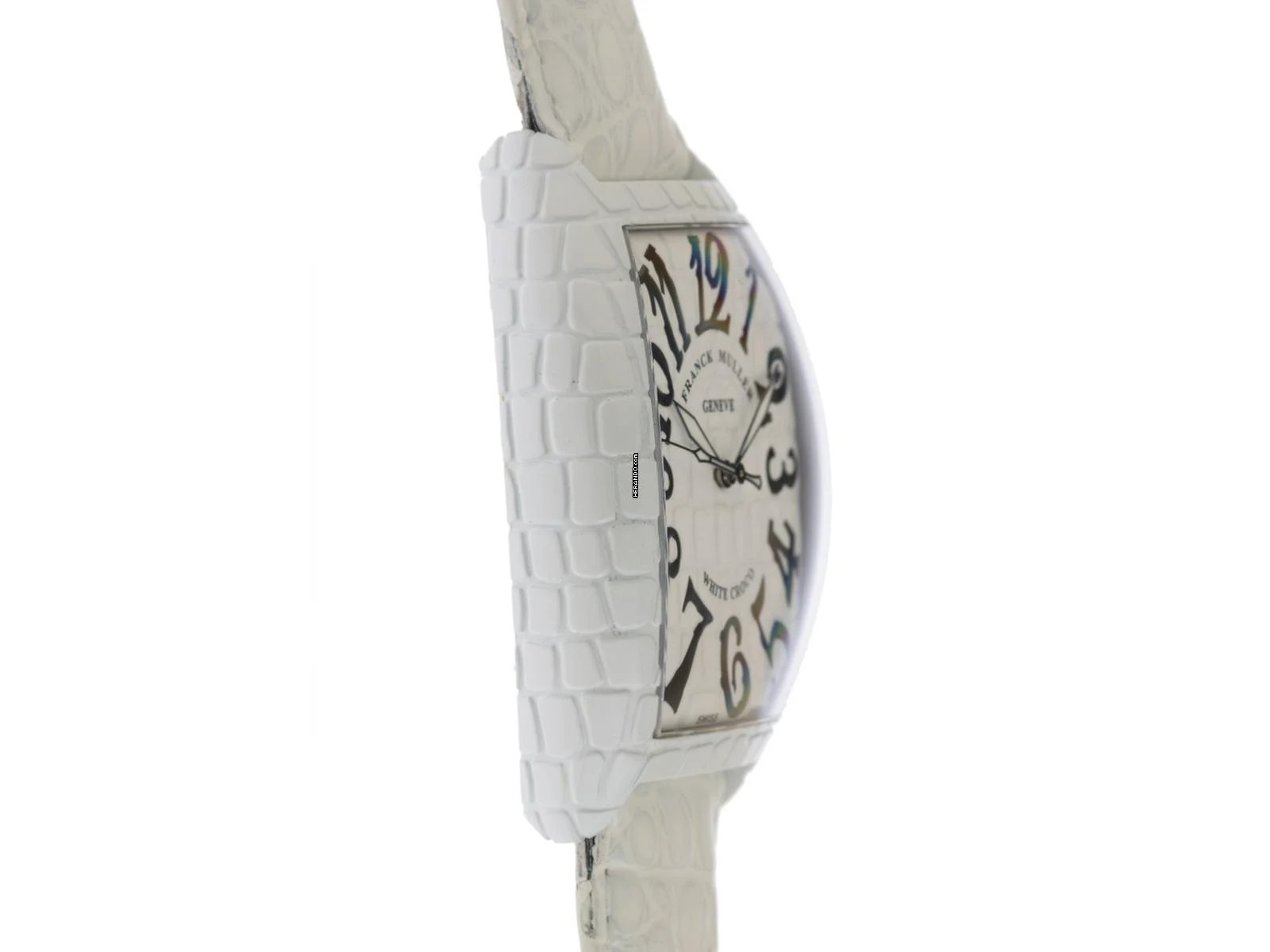 Thumbnail von Franck Muller Cintrée Curvex Croco WHT CRO Ref.8880 SC WHT CRO 2020 Full Set sehr gut Vintage Cintree Curvex White Croco Krokoleder