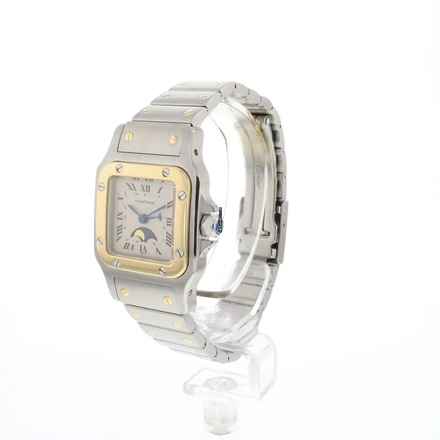  Cartier Santos Galbée PM Steel Gold Moonphase 