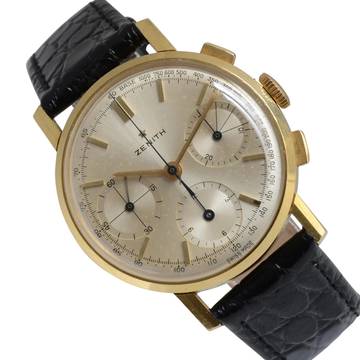  Zenith Stellina chronograph Tricompax caliber 146H yellow gold 18KT 1955’s 
