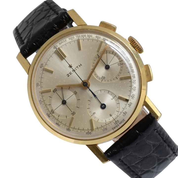  Zenith Stellina chronograph Tricompax caliber 146H yellow gold 18KT 1955’s 