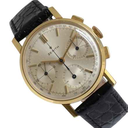  Zenith Stellina chronograph Tricompax caliber 146H yellow gold 18KT 1955’s 