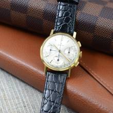 Thumbnail von Zenith Stellina chronograph Tricompax caliber 146H yellow gold 18KT 1955’s