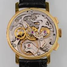 Thumbnail von Zenith Stellina chronograph Tricompax caliber 146H yellow gold 18KT 1955’s
