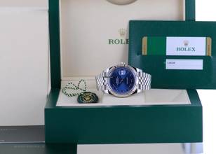 Thumbnail von Rolex Datejust 41 Stahl Jubiléband Azzuro blue roman Dial 41mm B+P Top