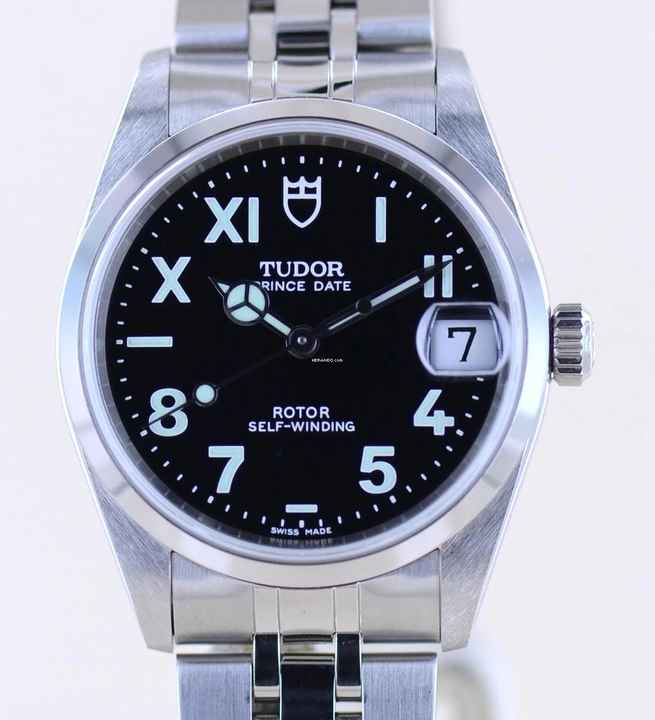  Tudor Prince Oysterdate 32mm Lady black California Dial Stahl rar NOS ungetragen 