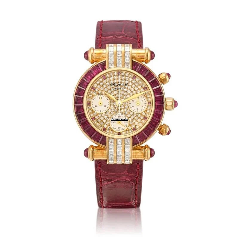 Thumbnail von Chopard Imperiale 18Kt.Yellowgold Ruby/Diamonds Factory Setting Top Condition with box 33mm Quartz rare Piece
