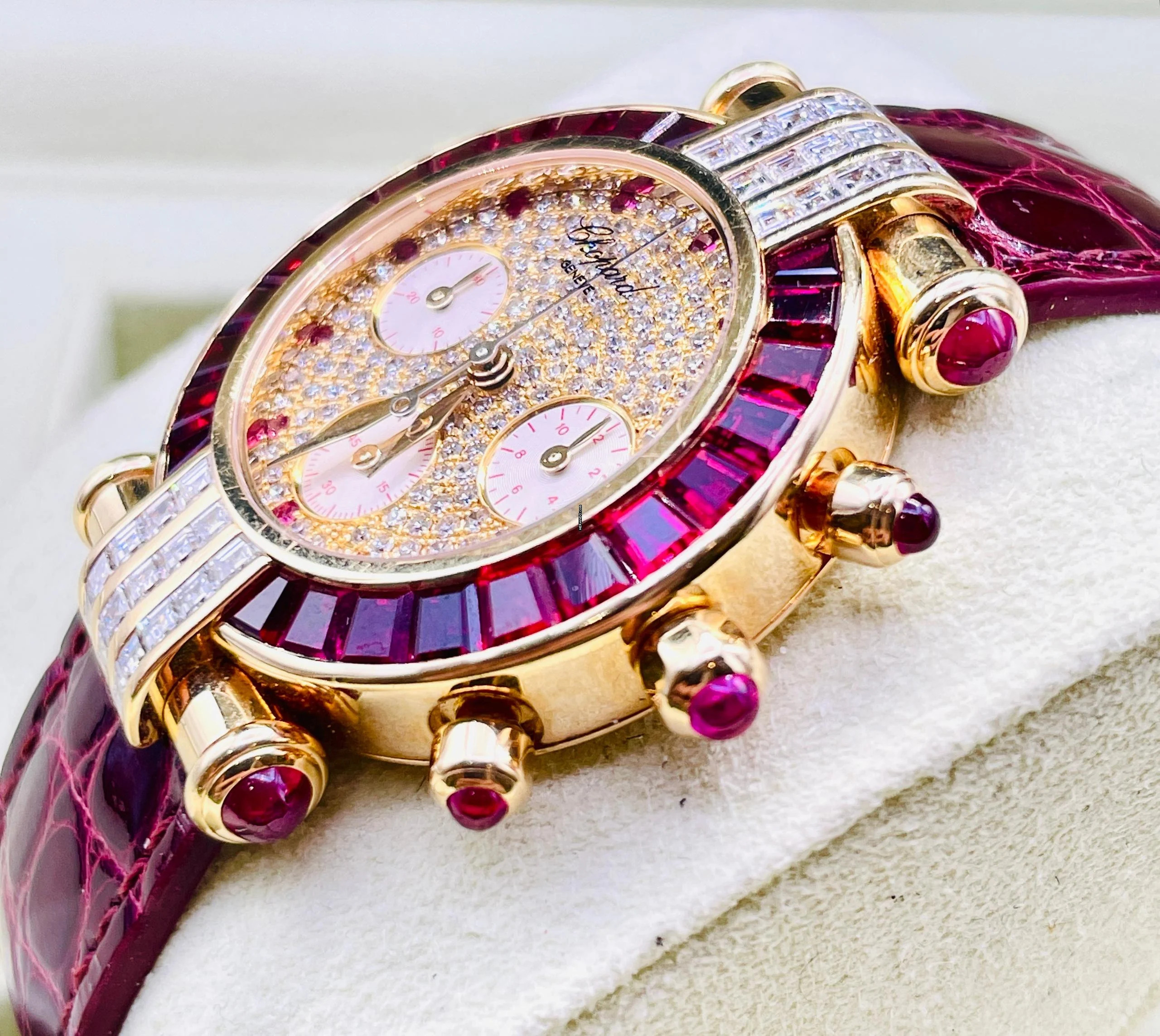 Thumbnail von Chopard Imperiale 18Kt.Yellowgold Ruby/Diamonds Factory Setting Top Condition with box 33mm Quartz rare Piece