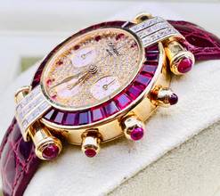 Thumbnail von Chopard Imperiale 18Kt.Yellowgold Ruby/Diamonds Factory Setting Top Condition with box 33mm Quartz rare Piece