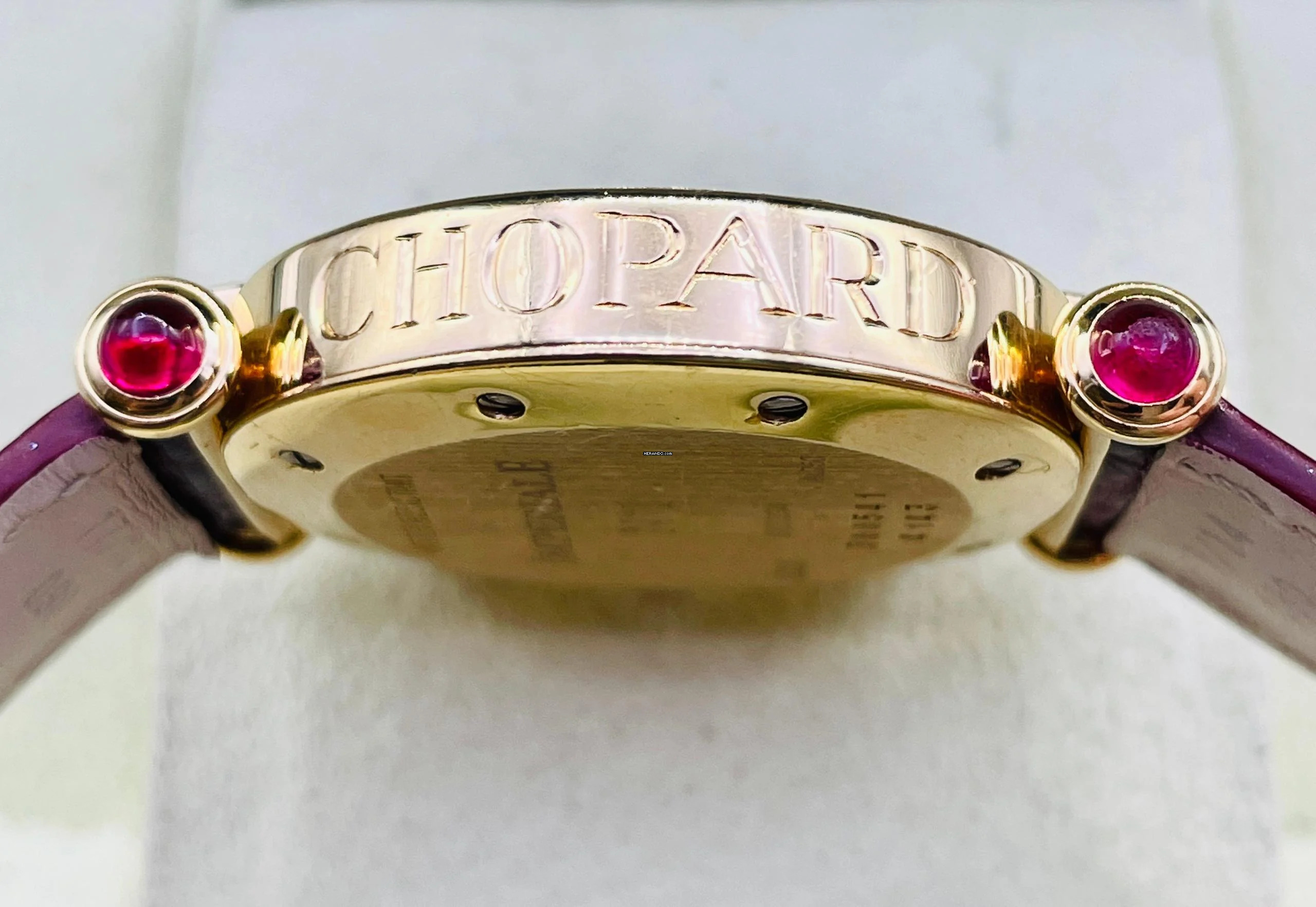 Thumbnail von Chopard Imperiale 18Kt.Yellowgold Ruby/Diamonds Factory Setting Top Condition with box 33mm Quartz rare Piece