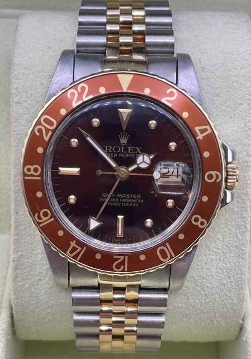  Rolex GMT-Master ROOTBEER/TIGEREYE (VINTAGE) BROWN NIPPE DIAL Steel/Gold JUBILEE 