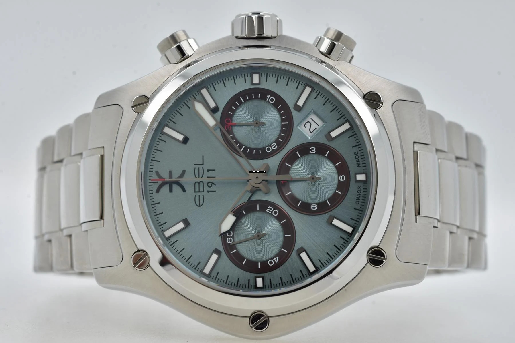  Ebel 1911 Chronograph 1216680 Ice Blue Dial 