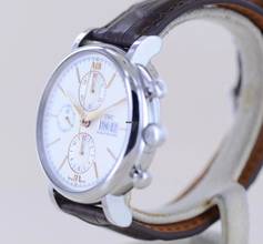 Thumbnail von IWC Portofino Chronograph Golden Hands silver Dial Dresswatch 42mm B+P Top