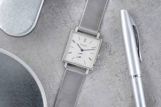 Thumbnail von NOMOS Tetra Edelstahl Handaufzug Herrenuhr Ref. 408 Box & Papiere 2016