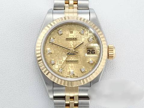  Rolex Lady-Datejust Edelstahl Gelbgold 750 Diamanten Automatik Stainless Steel 18kt Yellow Gold Stahl Jubilé-band Chronometer Oyster 