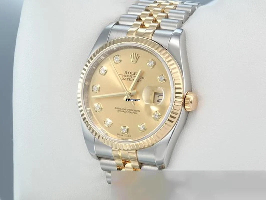 Rolex Datejust 36 36mm 116233 2011 Diamanten Stahl Gelbgold 750 Automatik