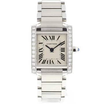  Cartier Tank Française PM Steel Factory Diamonds 
