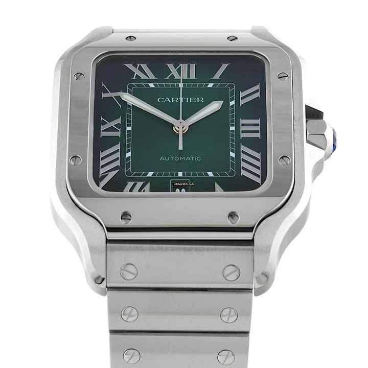 Cartier Santos de Cartier Green Dial Ref.WSSA0062 