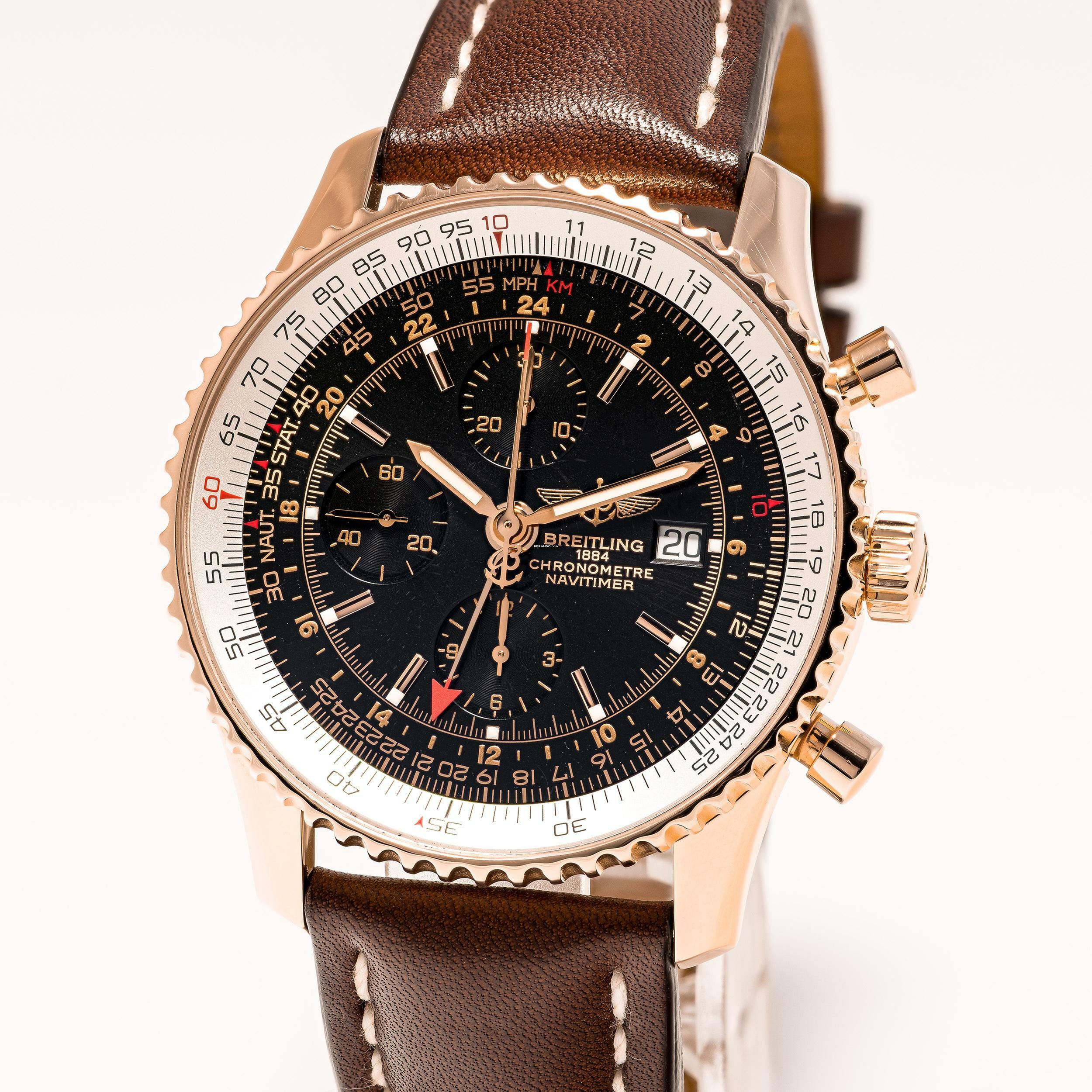 Breitling Navitimer World – Rosegold 46 Limited 1 of 500 – R24322 – like NEW – 03/2007 Full Set 